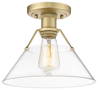 Golden Lighting 3306-FM CLR Orwell 10\"W Semi-Flush Ceiling - Brushed Champagne