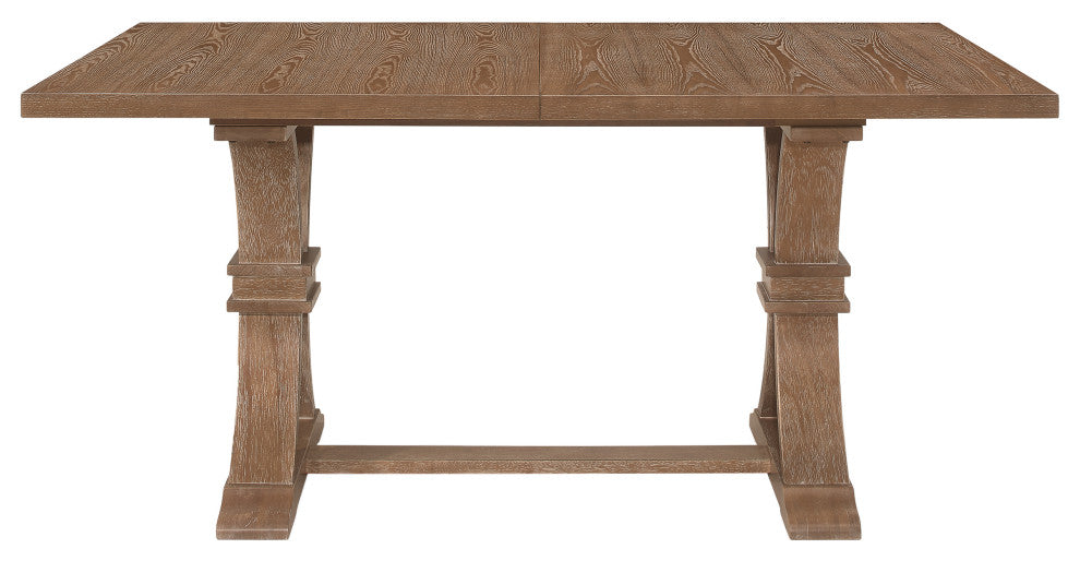 Luoma Rustic Wood Expandable Dining Table, Natural