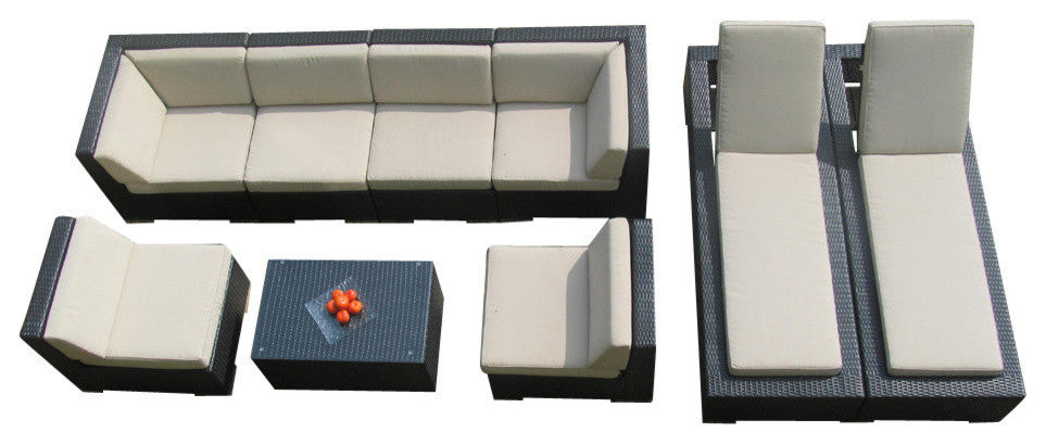 Ohana 9-Piece Black Combination Set, Beige, Black