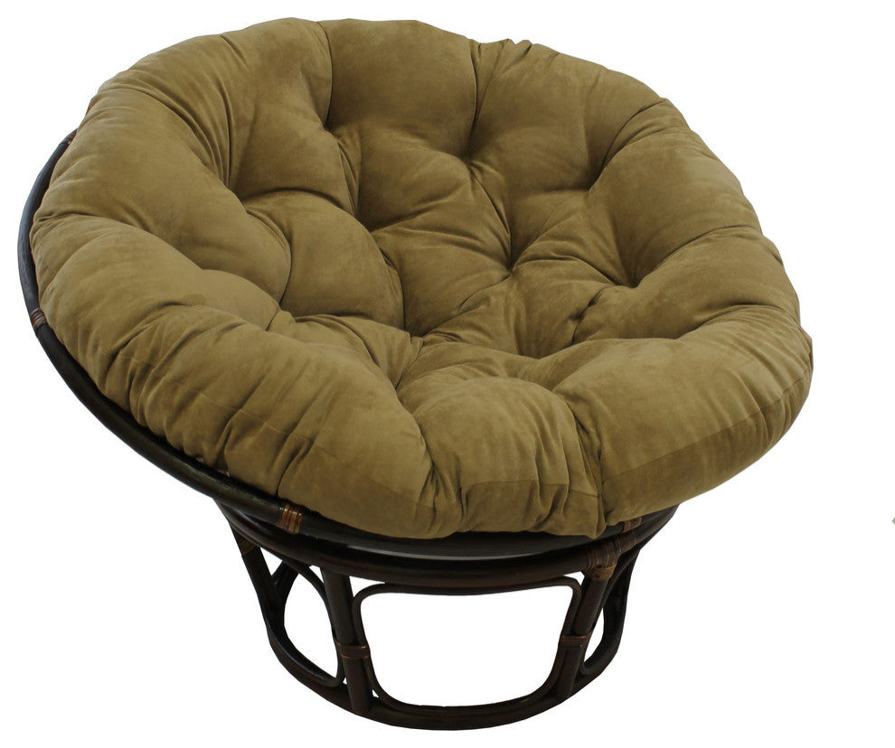 44" Solid Micro Suede Papasan Cushion, Fits 42" Papasan Frame, Java
