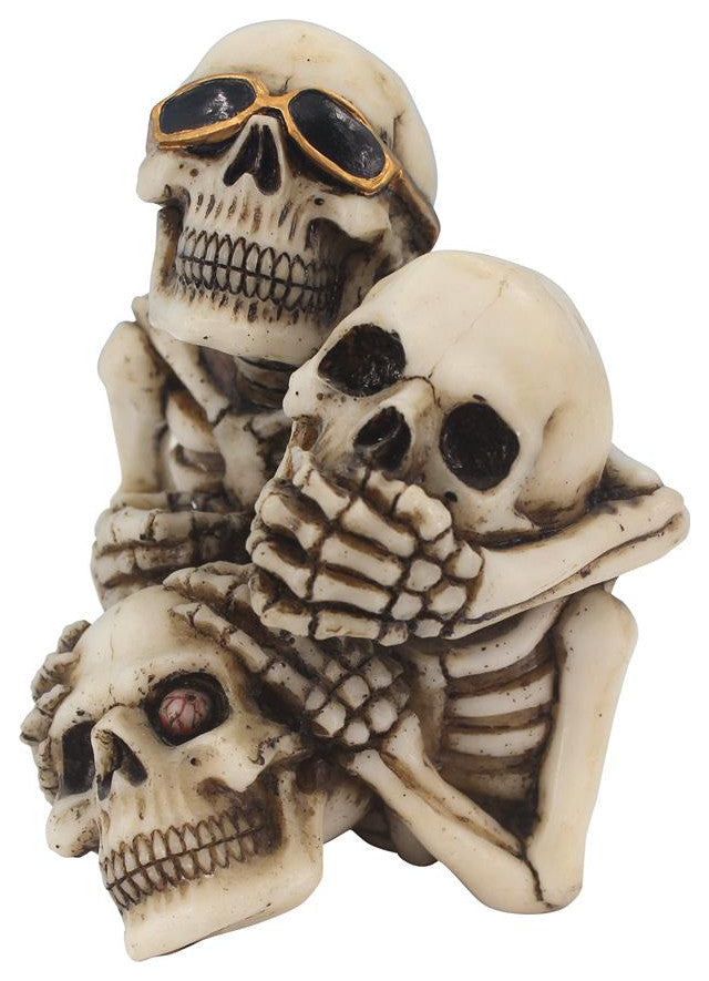 Design Toscano Hear See Speak No Evil Skeleton Pen Holder