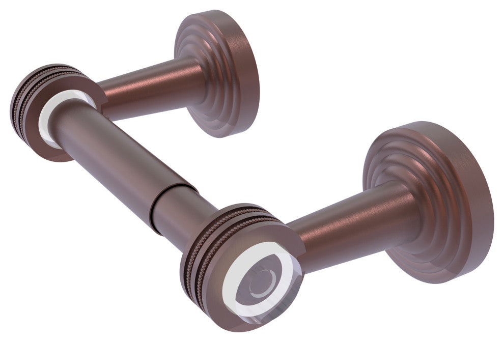 Pacific Beach Two Post Dotted Accent Toilet Tissue Holder, Antique Copper
