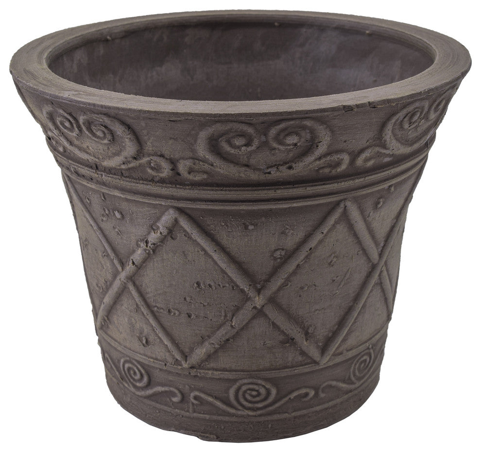 Scroll Grower Pot, Dark Charcoal