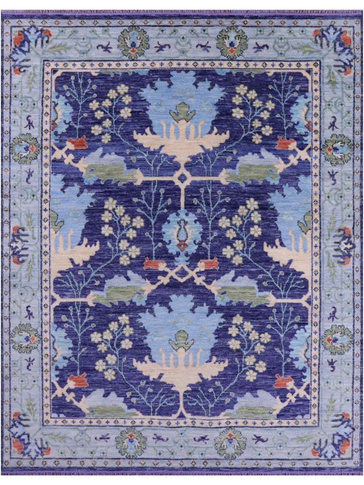 Hand Knotted Turkish Oushak Wool Rug 8' 0" X 10' 2" - Q13632