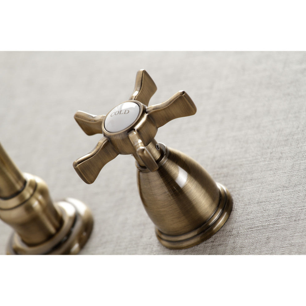 KS3023NX Two-Handle Wall Mount Tub Faucet, Antique Brass