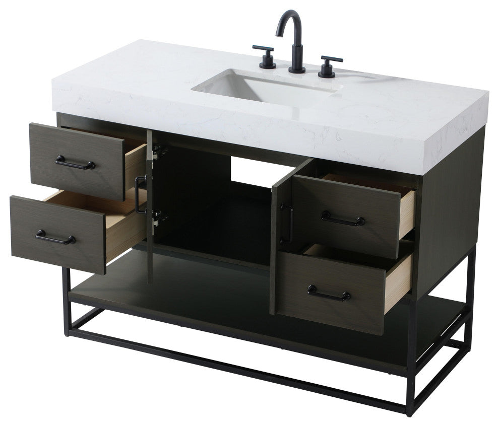 Home Living 48" Single Bathroom Vanity, Mocha Brown