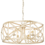 Golden Lighting 0890-6 Alcott 6 Light 24"W Cage Pendant - Antique Ivory