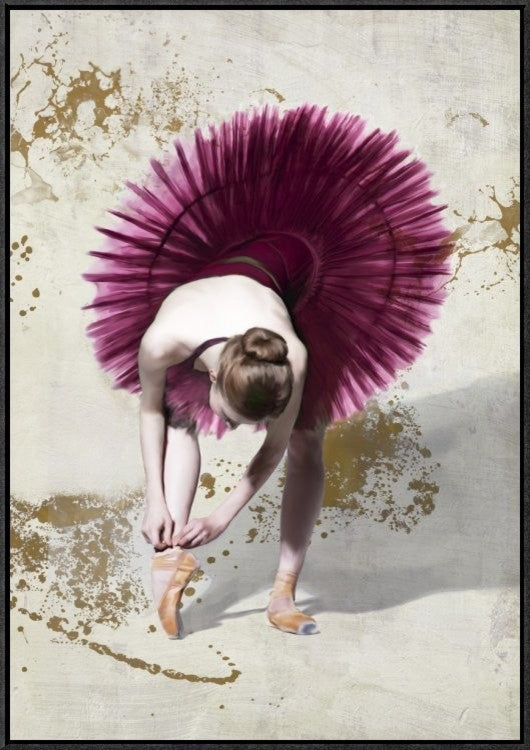 "Purple Ballerina" Framed Canvas Giclee by Teo Rizzardi, 21x31"