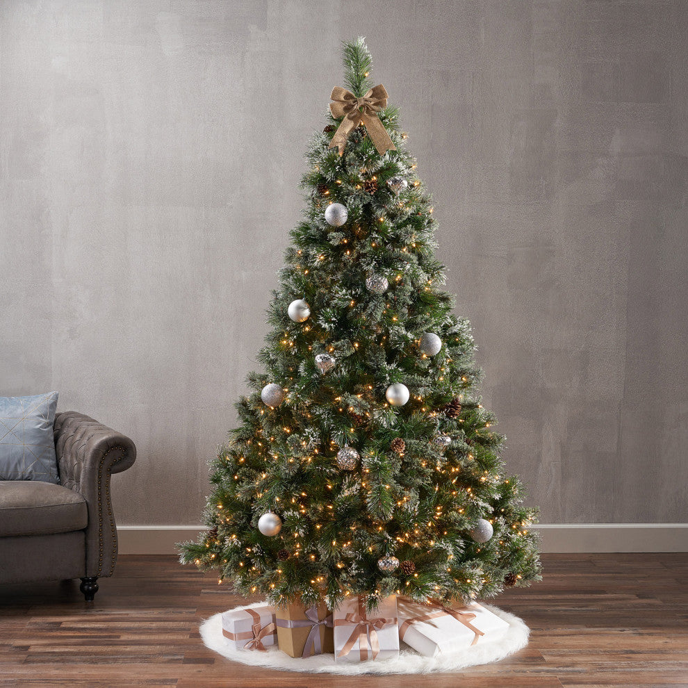 Jody 7' Pine and Mixed Spruce Artificial Christmas Tree, Pre-Lit Clear