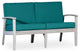 DTY Outdoor Living Longs Peak Eucalyptus Loveseat w/ Cushion, Silver Gray, Dark