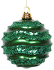Vickerman M132104 8" Green Stripe Candy Finish Wave Ball Christmas Ornament