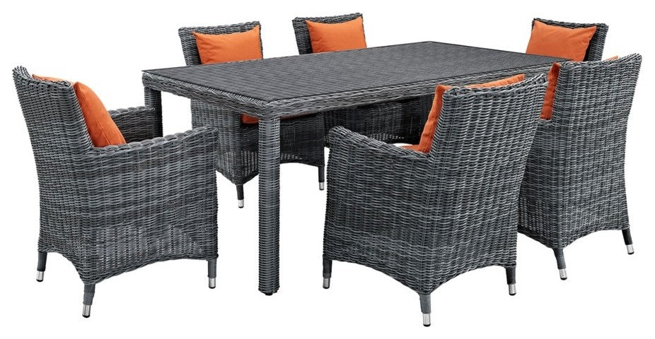 Summon 7-Piece Outdoor Patio Sunbrella Dining Set