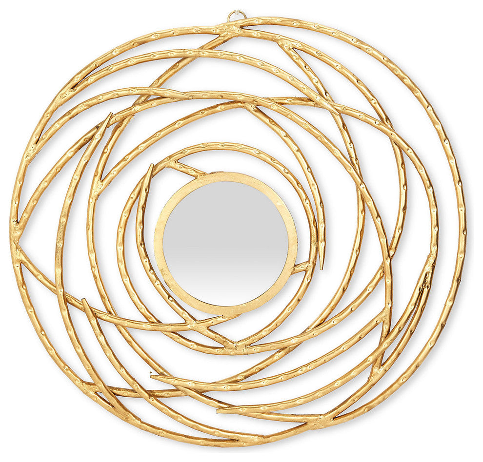 Woven Vine Cx Mirror, Antique Gold