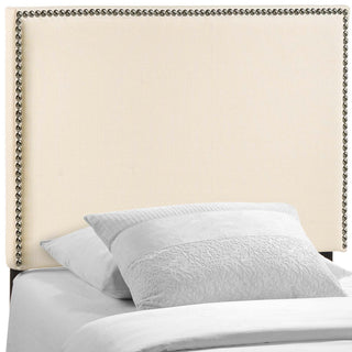 Modway Bedroom Region Twin Nailhead Upholstered Headboard, Ivory