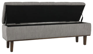 Louise Tufted Storage Bench 54", 17Hx54Wx15D, Gray