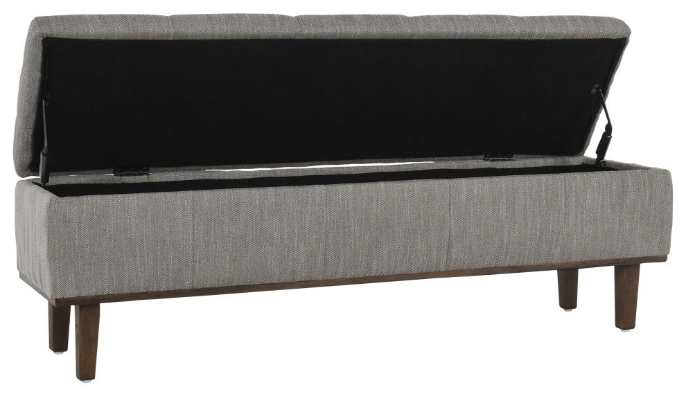 Louise Tufted Storage Bench 54", 17Hx54Wx15D, Gray