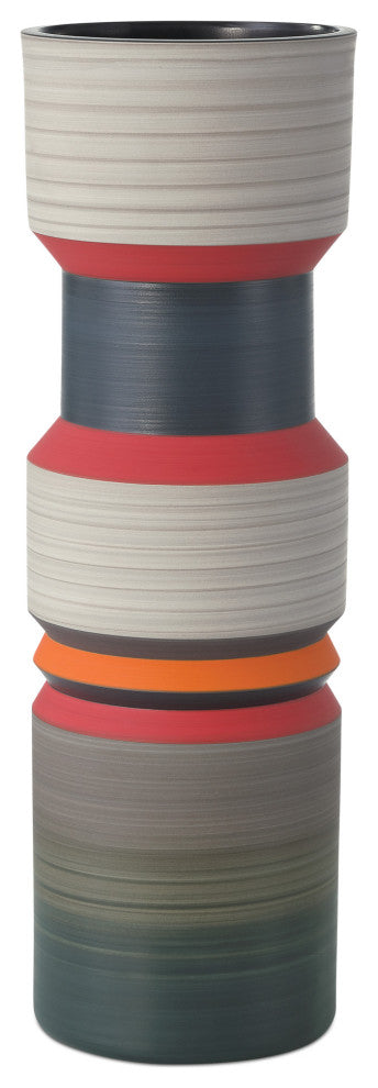 Happy 80's Black, Blue, Red & Orange Vase, 3-Piece Set
