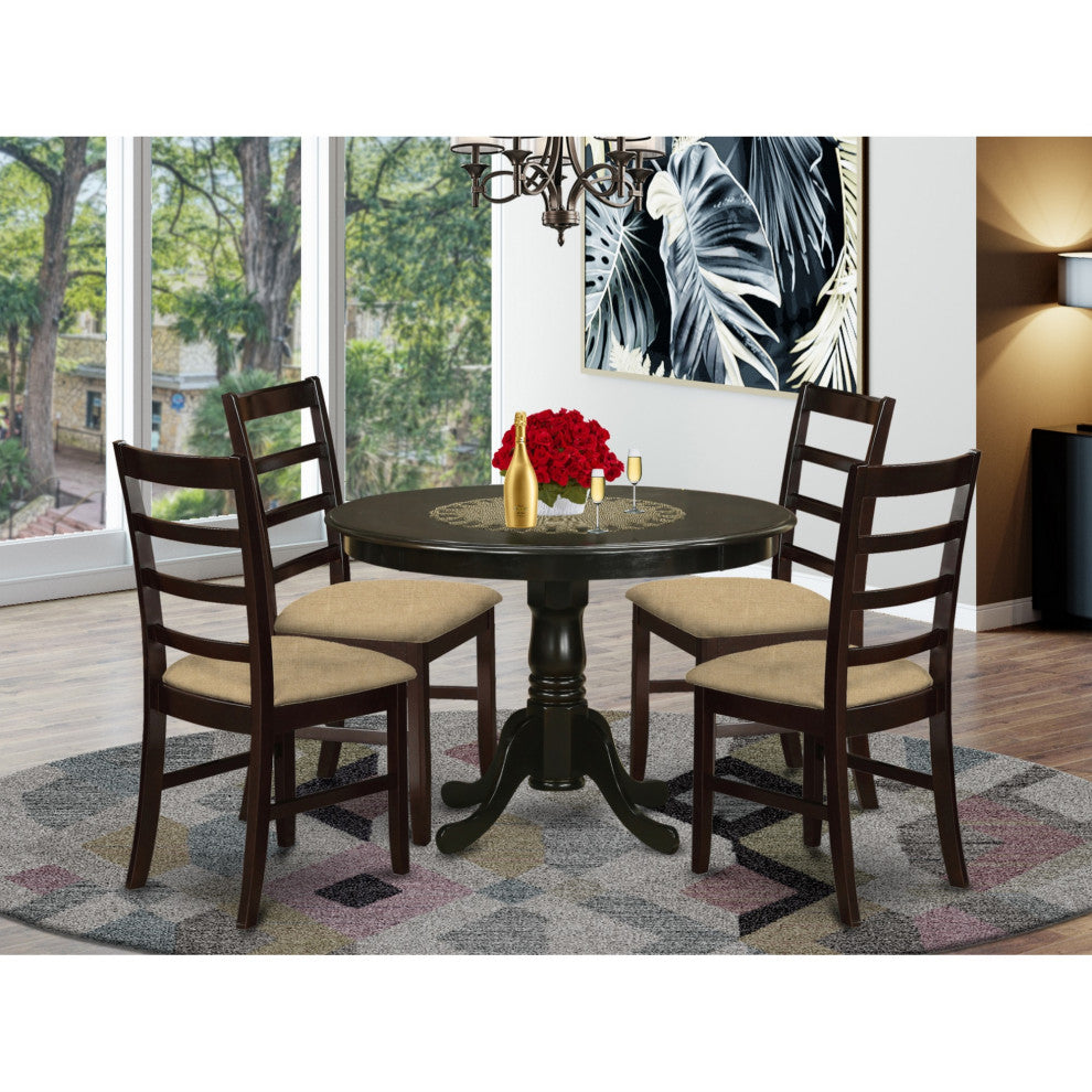 Hlan5-Cap-C 5-Piece Kitchen Table Set-Dining Table And 4 Dinette Chairs