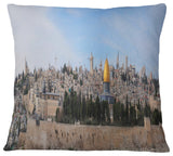 Jerusalem Cityscape Panorama Photography Throw Pillow, 18"x18"