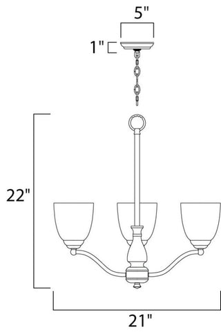 Maxim 10064FT Stefan 3 Light 21"W Chandelier - Black