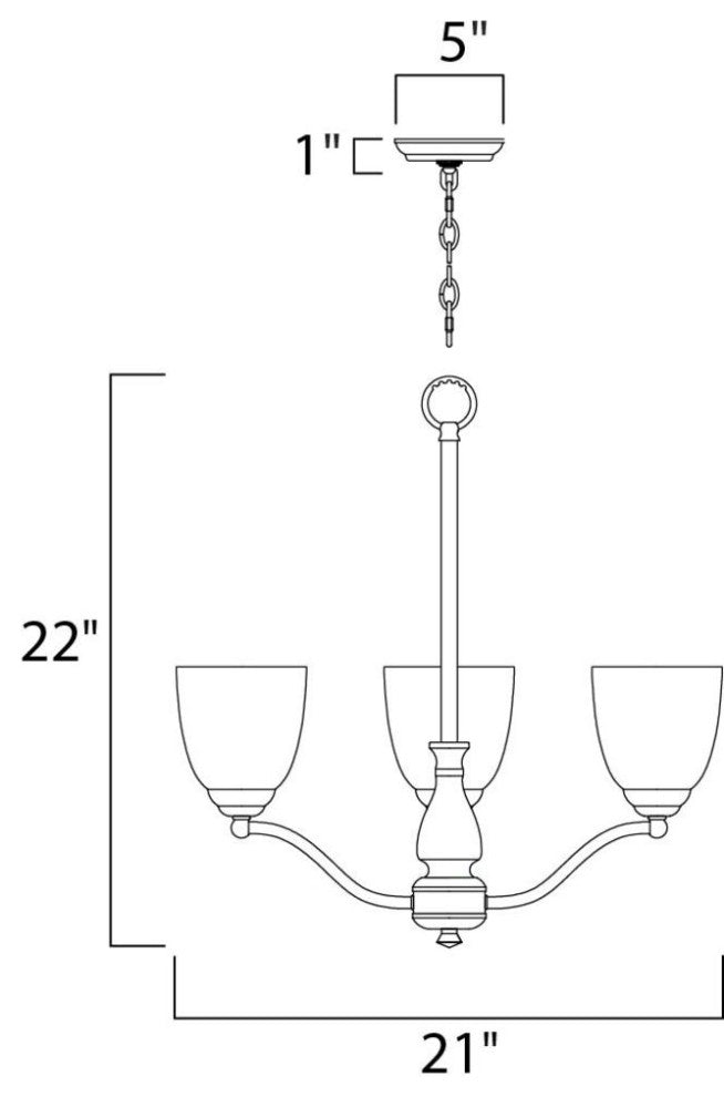 Maxim 10064FT Stefan 3 Light 21"W Chandelier - Black