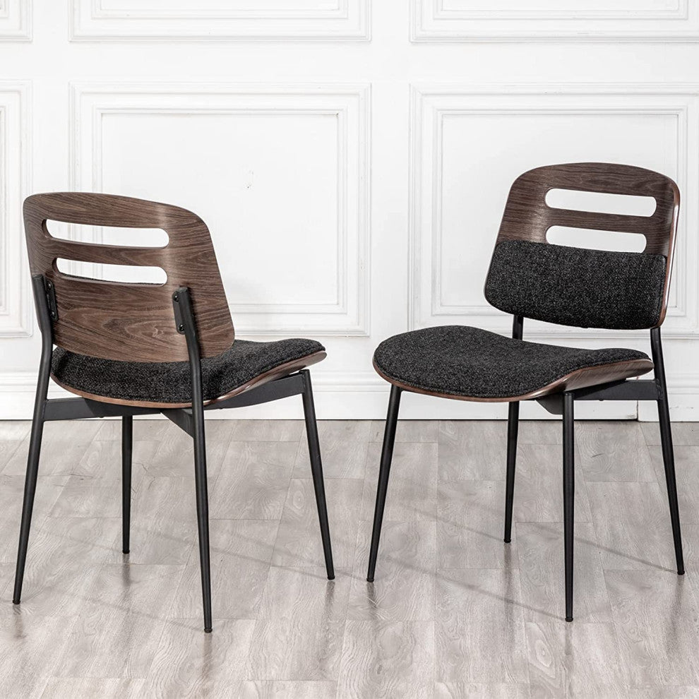 Modern Leather Side Dining Chairs , Black