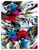 "Flowers With Fusion of Colors" Digital Metal Wall Art, 3 Panels, 28"x36"