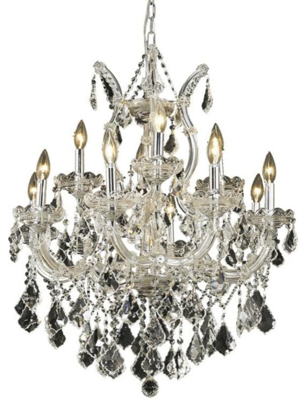 Elegant Lighting 2800D27/RC Maria Theresa 13 Light 27"W Crystal - Chrome