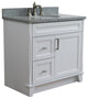 37" Single Sink Vanity, White Finish With Gray Granite