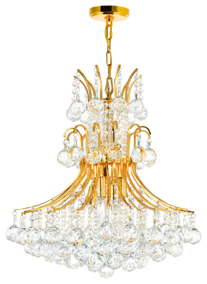 Princess 10 Light Down Chandelier With Gold Finish