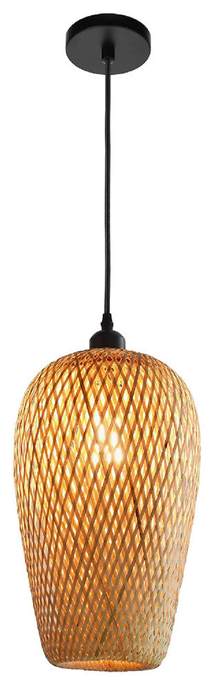 Natural Color bamboo 1 Light rattan hanging light Boho dome light fixtures