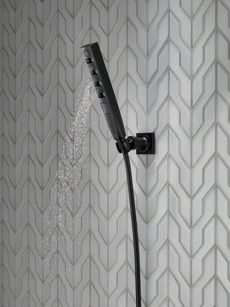 Delta H2Okinetic 5-Setting Wall Mount Hand Shower, Matte Black, 55140-BL