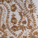 White Cotton Linen 18"x18" Indian Paisley Pillow Covers, Gold Magical Garden