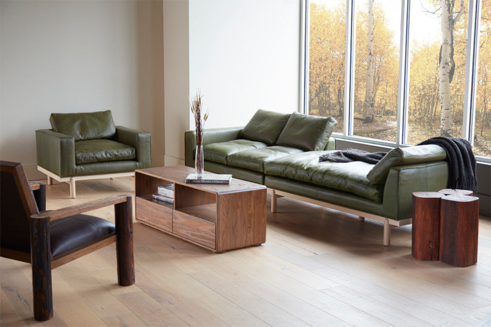 Cantor Leather Chair, Finish Shown: Dove, Leather Shown: Juniper