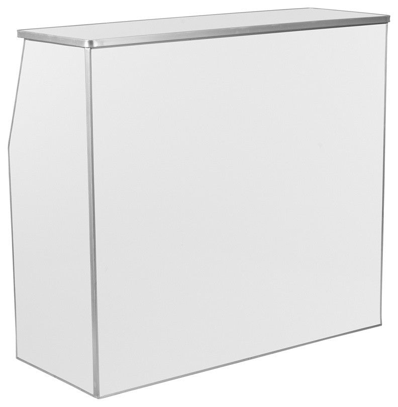 Contemporary 4' White Laminate Foldable Bar