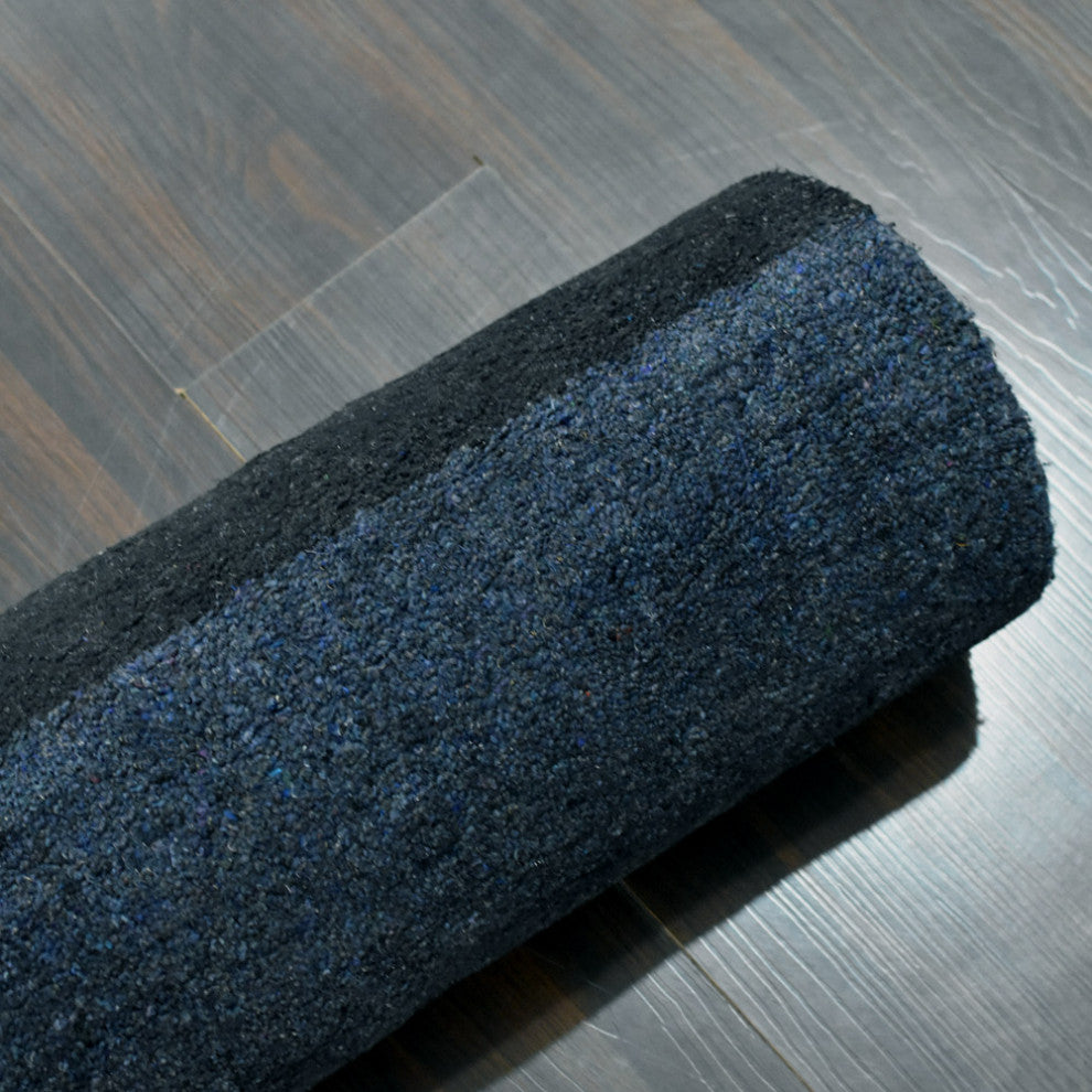HAND KNOTTED LOOM SILK ECO-FRIENDLY RUG-Runner,Charcoal Black, Contemporary
