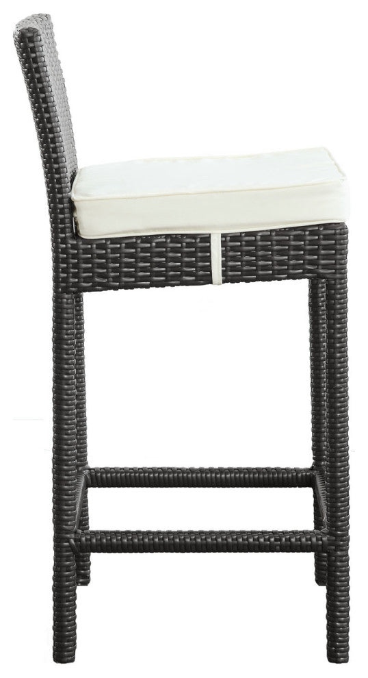 Espresso White Lift Bar Stool Outdoor Patio Set of 2