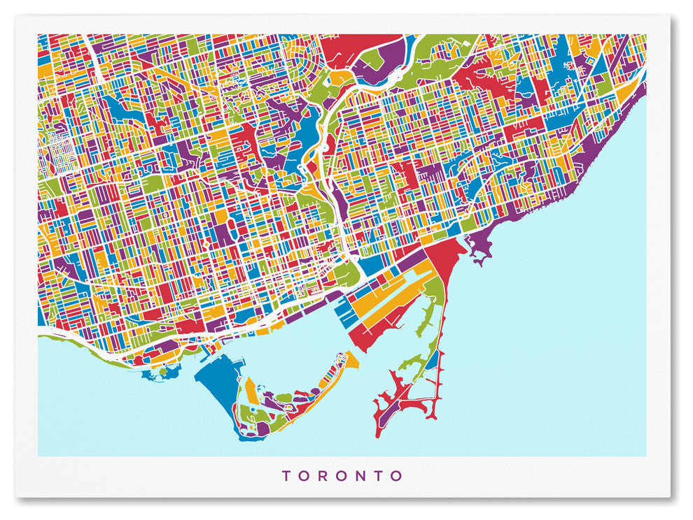 'Toronto Street Map' Canvas Art by Michael Tompsett