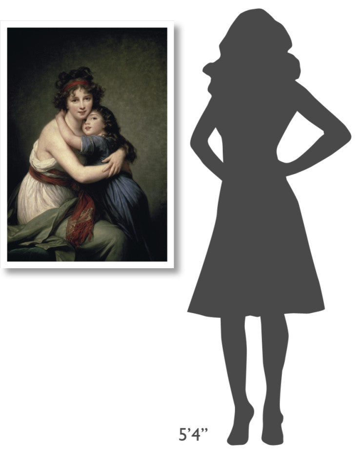 "Madame Vigee Le Brun and Her Daughter" Paper Art, 27"x38"
