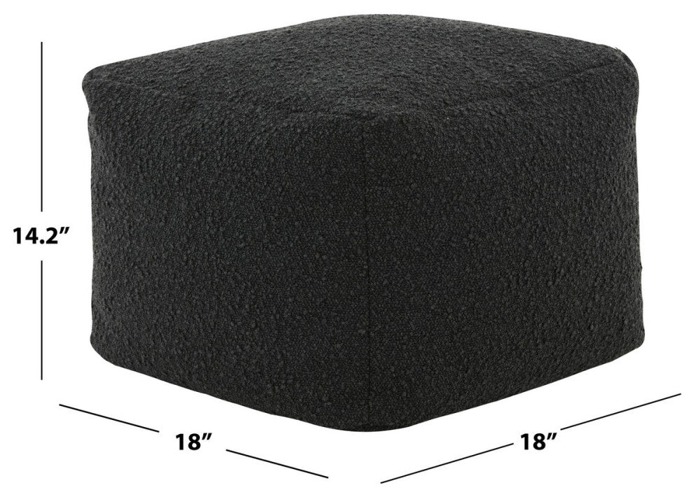 Safavieh Couture Samuels Boucle Pouf, Black
