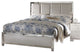 Voeville II Mirrored Bed With Upholstered Headboard, Platinum, Eastern King