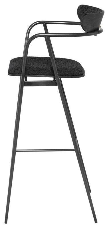 Gianni Activated Charcoal Fabric Bar Stool