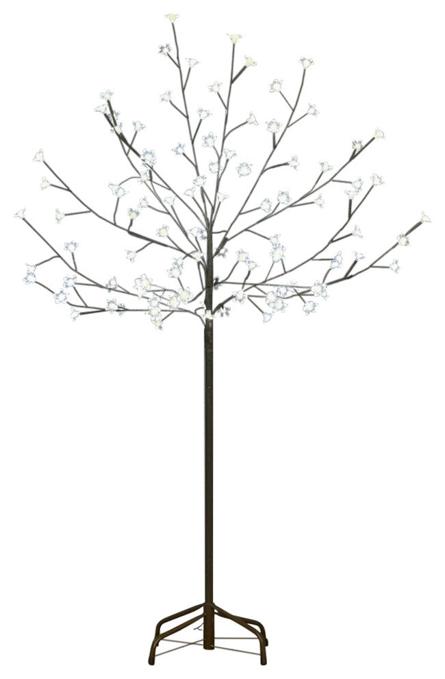 4' LED Lighted Cherry Blossom Flower Tree, Lights, Pure White