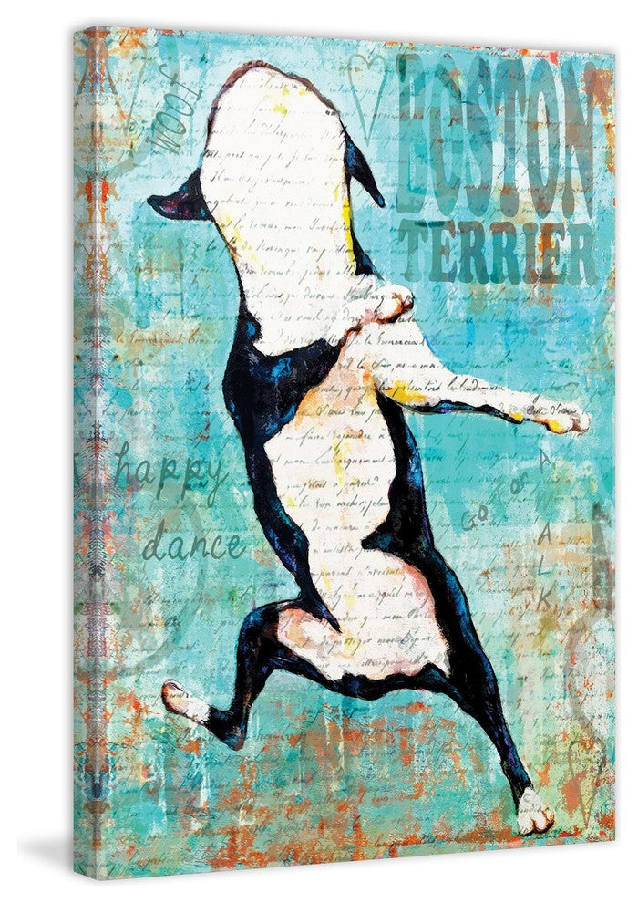 "Boston Terrier" Painting Print on Wrapped Canvas