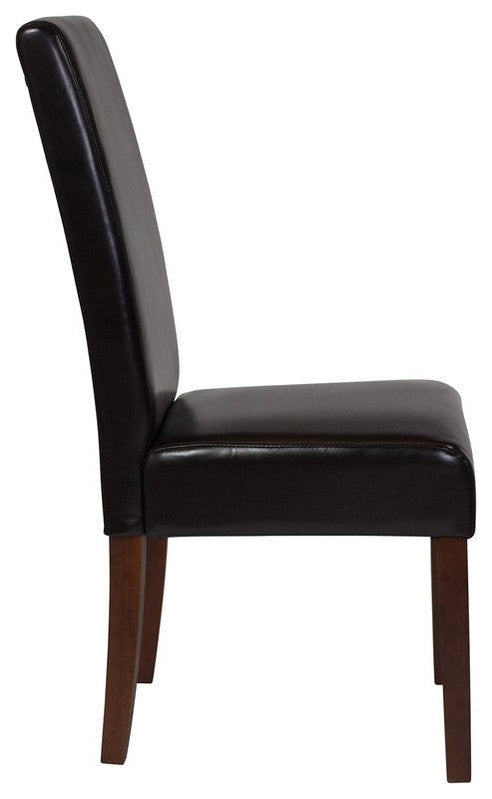 Greenwich Series Brown Leather Parsons Chair