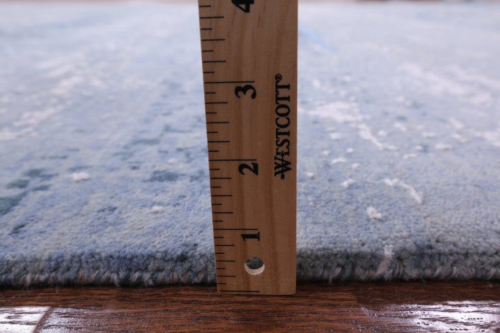 Wool and Silk Modern Hand Knotted Rug 10' 0" X 14' 2" Q7123