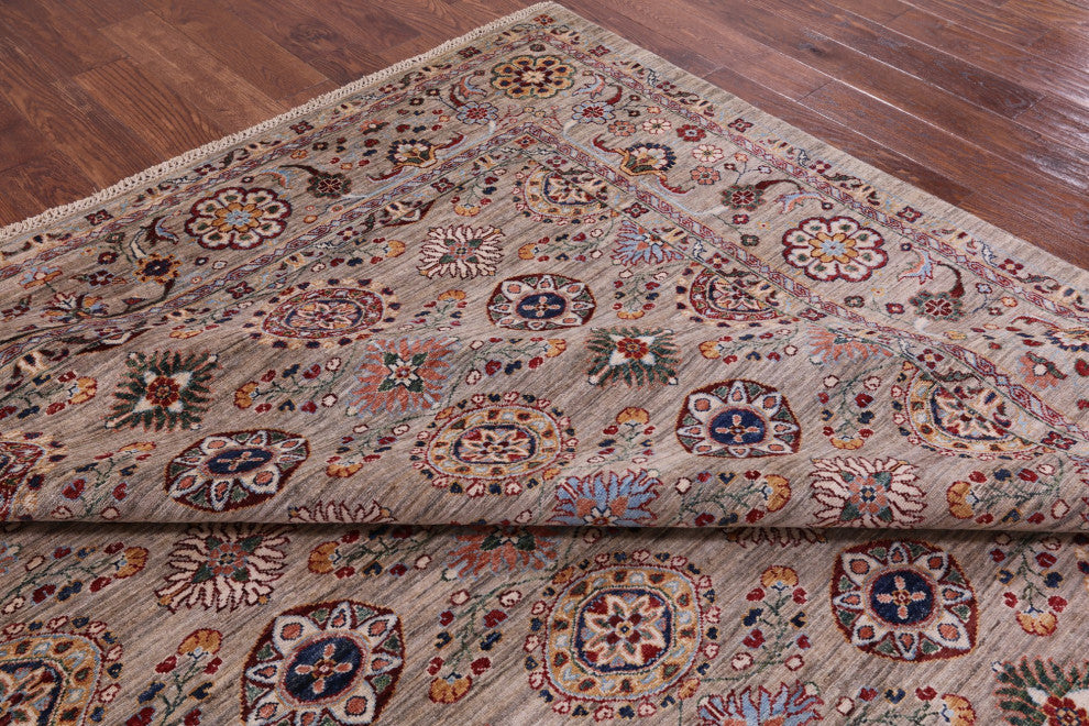 8' 3" X 11' 5" Persian Tabriz Hand-Knotted Wool Rug Q7715