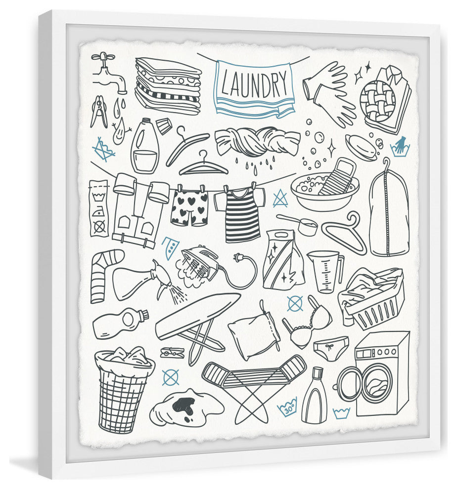 "It's Laundry Day" Framed Painting Print, 18x18