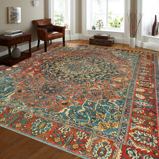 Fine Vintage Bakhtiari Qudoos Rust/Black Rug, 9'8 x 11'10