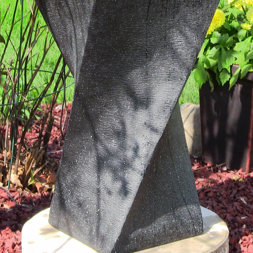 Sunnydaze Black Ball Outdoor Solar Water Fountain, Solar-on-Demand, LED Light